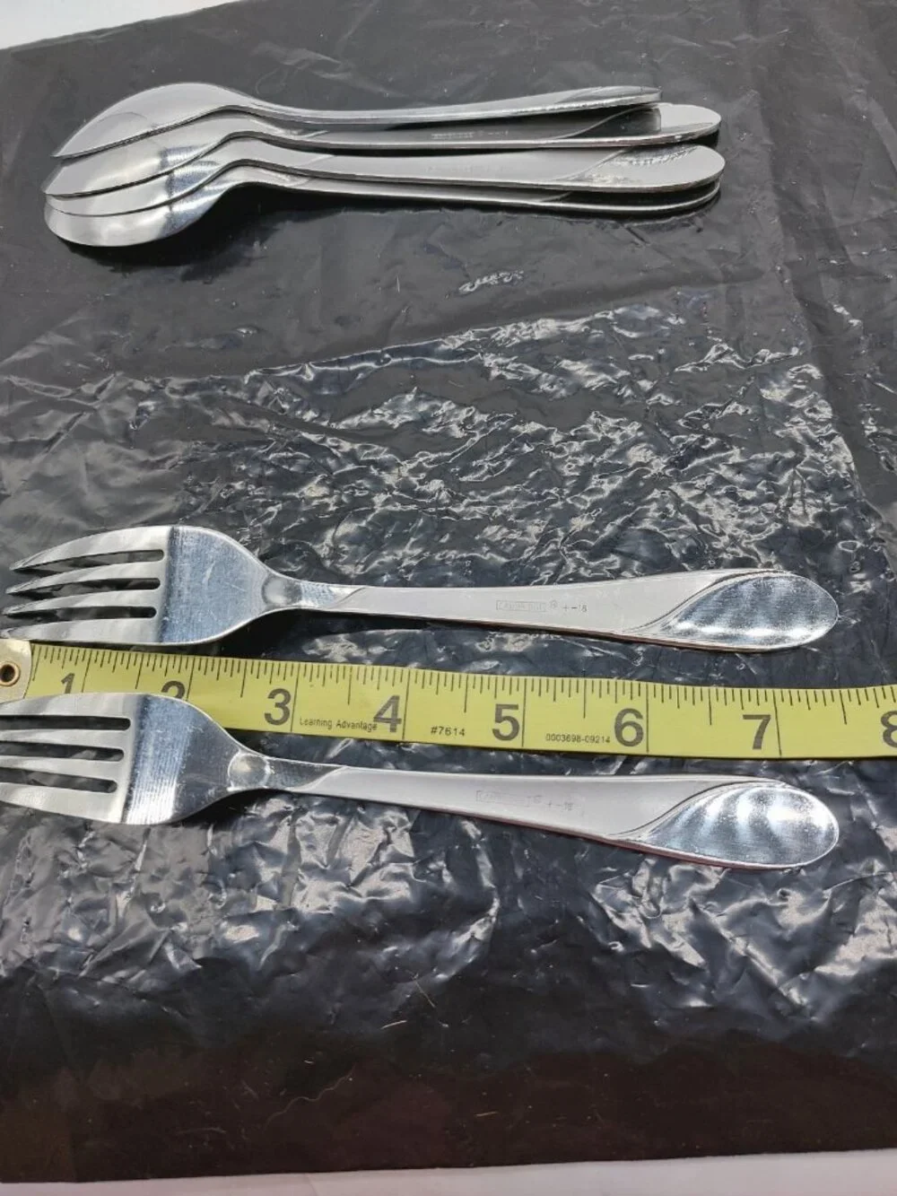 Cambridge Swirl Sand Stainless Flatware Glossy Frosted Spoons Forks Set Of 6